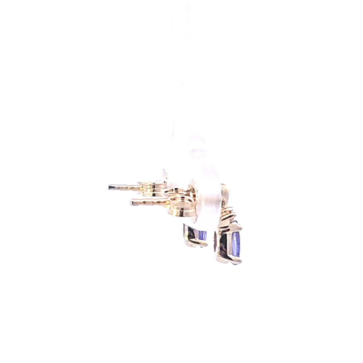 10K Yellow Gold Tanzanite and Diamond Earrings
