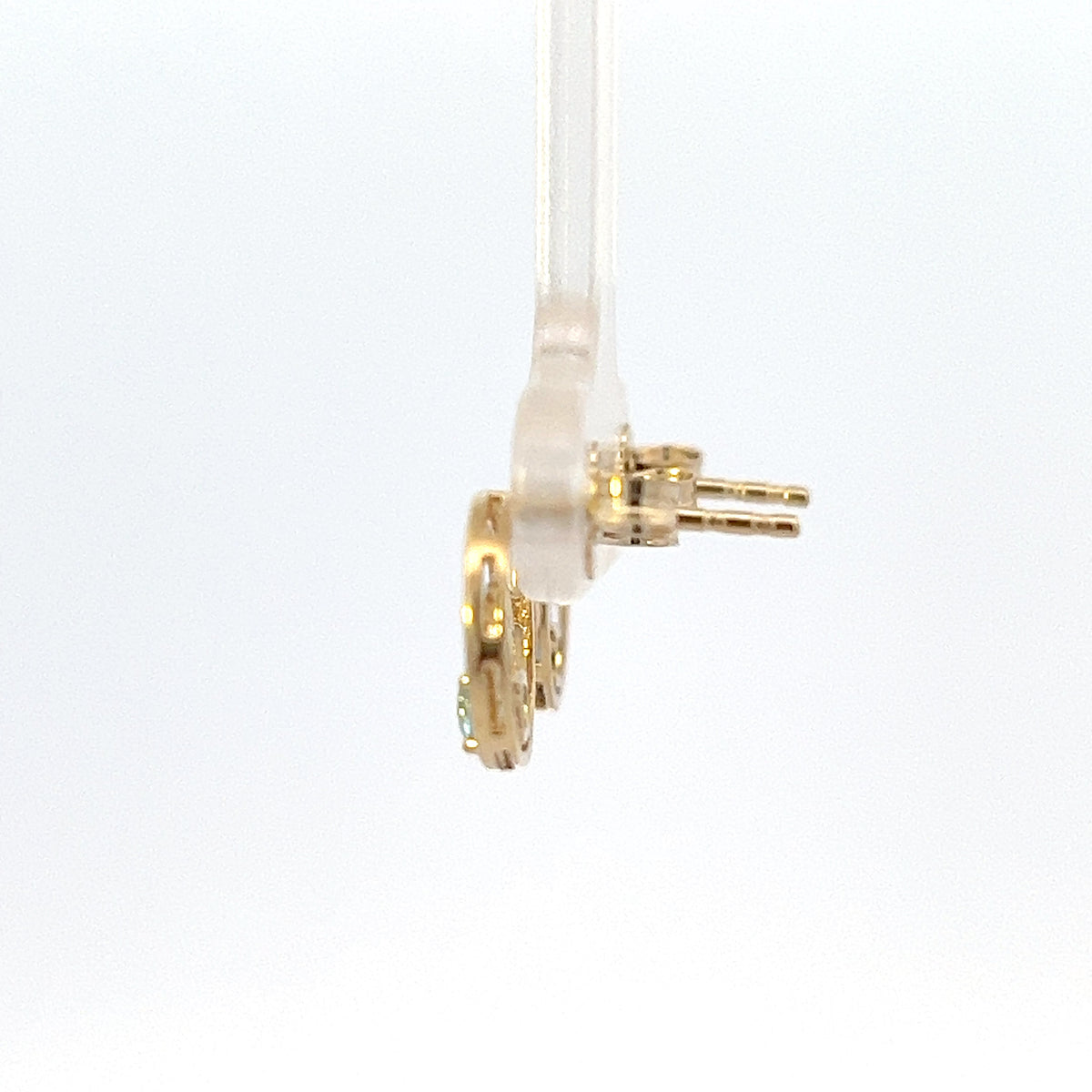 10K Yellow Gold Blue Topaz and Diamond Earring