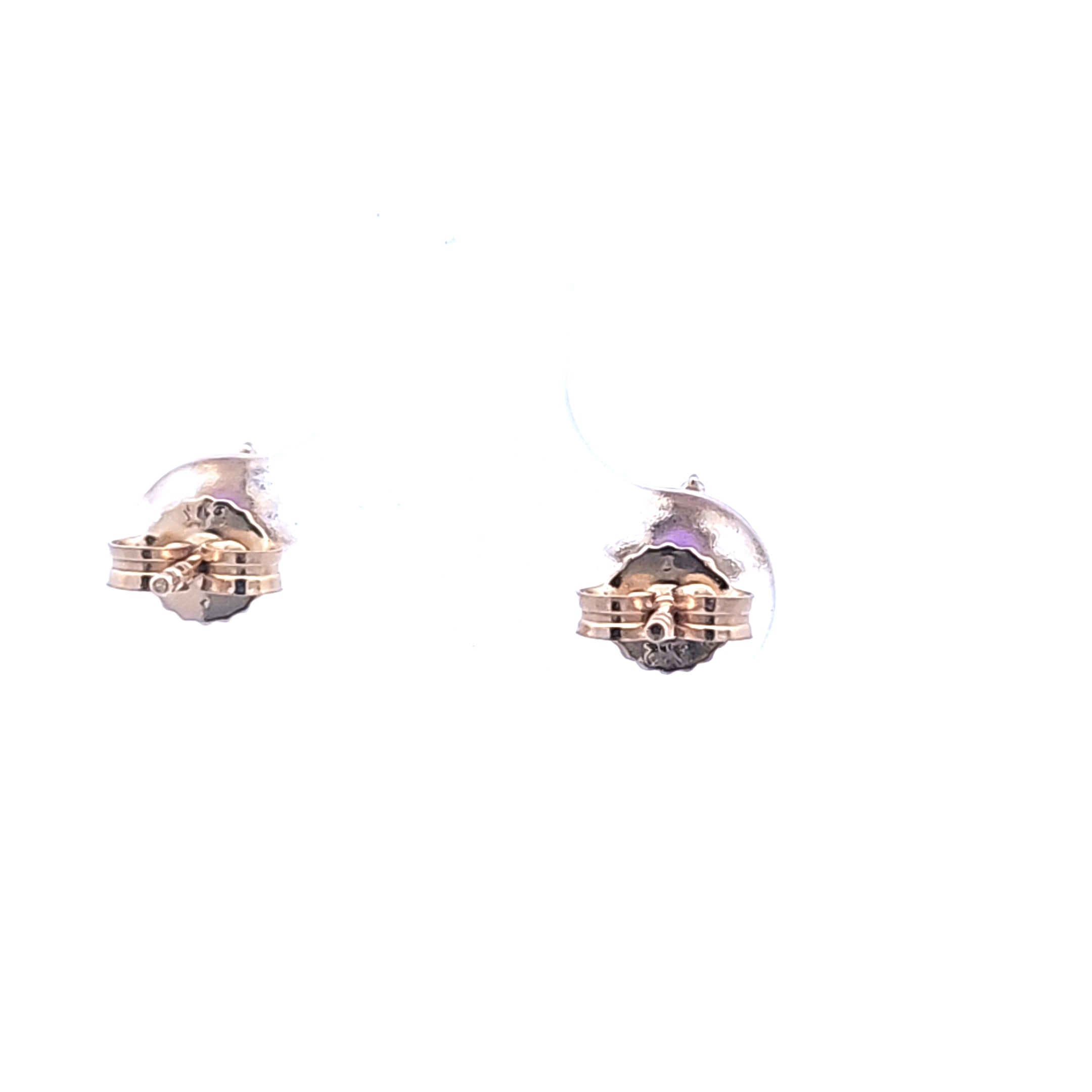 10K Yellow Gold Amethyst and Diamond Earrings