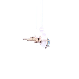 10K Yellow Gold Aquamarine and Diamond Earrings