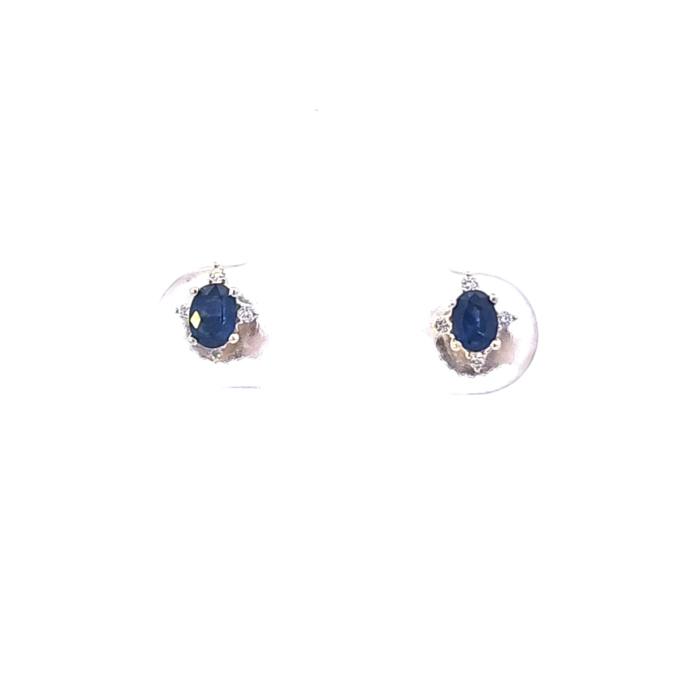 10K Yellow Gold Sapphire and Diamond Earrings