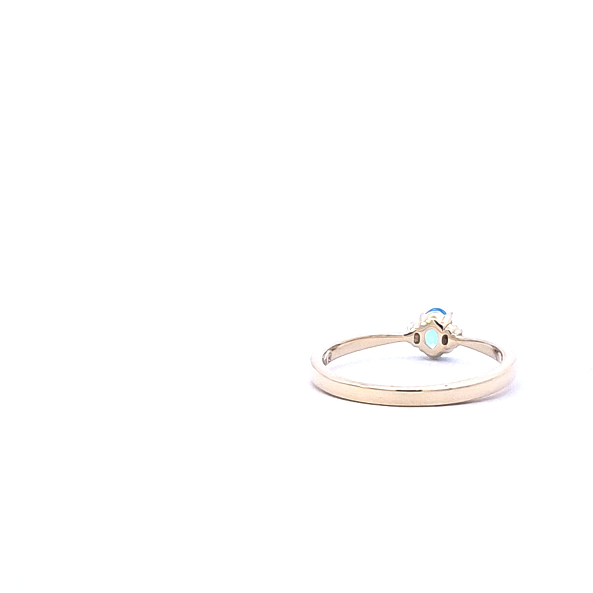 10K Yellow Gold 0.16cttw Blue Topaz and 0.03cttw Diamond Ring