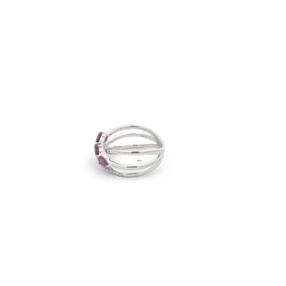 14K White Gold 0.66 cttw Pink Tourmaline and White Diamond Ring