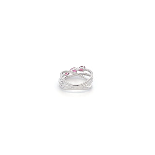 14K White Gold 0.66 cttw Pink Tourmaline and White Diamond Ring