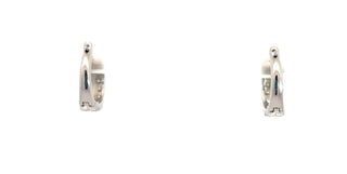 Argollas de doble banda con diamantes de 0,75 quilates en oro blanco de 10 quilates - 12 mm
