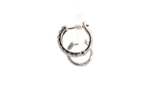 Argollas de doble banda con diamantes de 0,75 quilates en oro blanco de 10 quilates - 12 mm