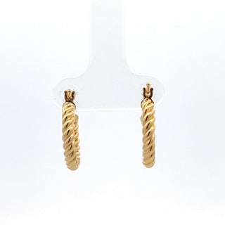 10K Yellow Gold Twisted Hoop Earrings