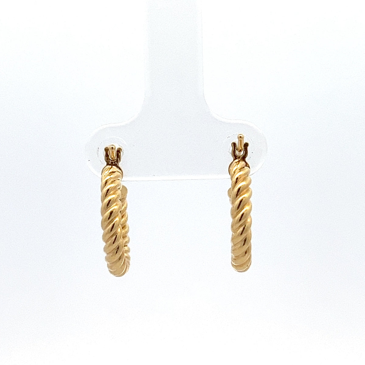 10K Yellow Gold Twisted Hoop Earrings