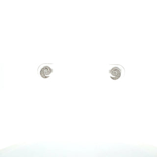14K White Gold 0.12cttw Maple Leaf Canadian Diamonds Earrings