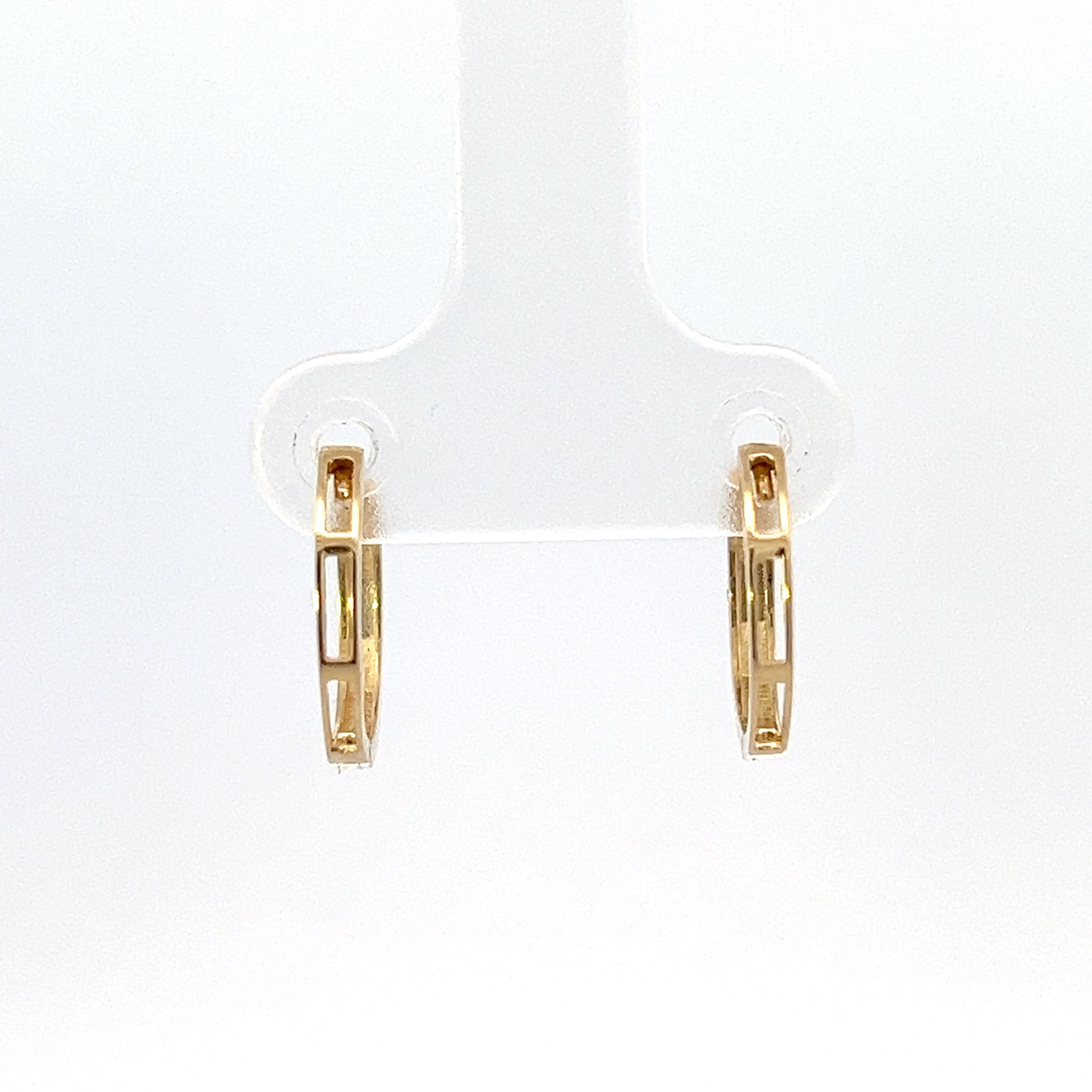 10K Yellow Gold Round Textured Earrings