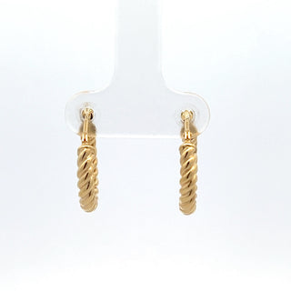 10K Yellow Gold Twisted Hoop Earrings