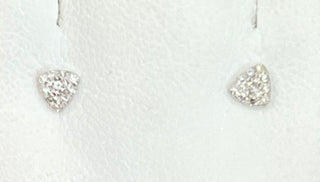 14K White Gold 0.08cttw Diamond Triangle Earrings