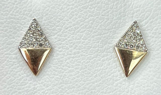 14K 2-Tone Gold Diamond Earrings