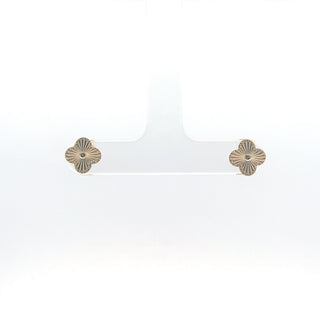 925 Silver - Gold Plated Clover Necklace and Earrings Set