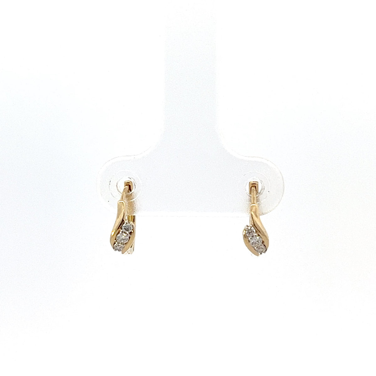 10K Yellow Gold 0.07cttw Diamond Hoop Earrings
