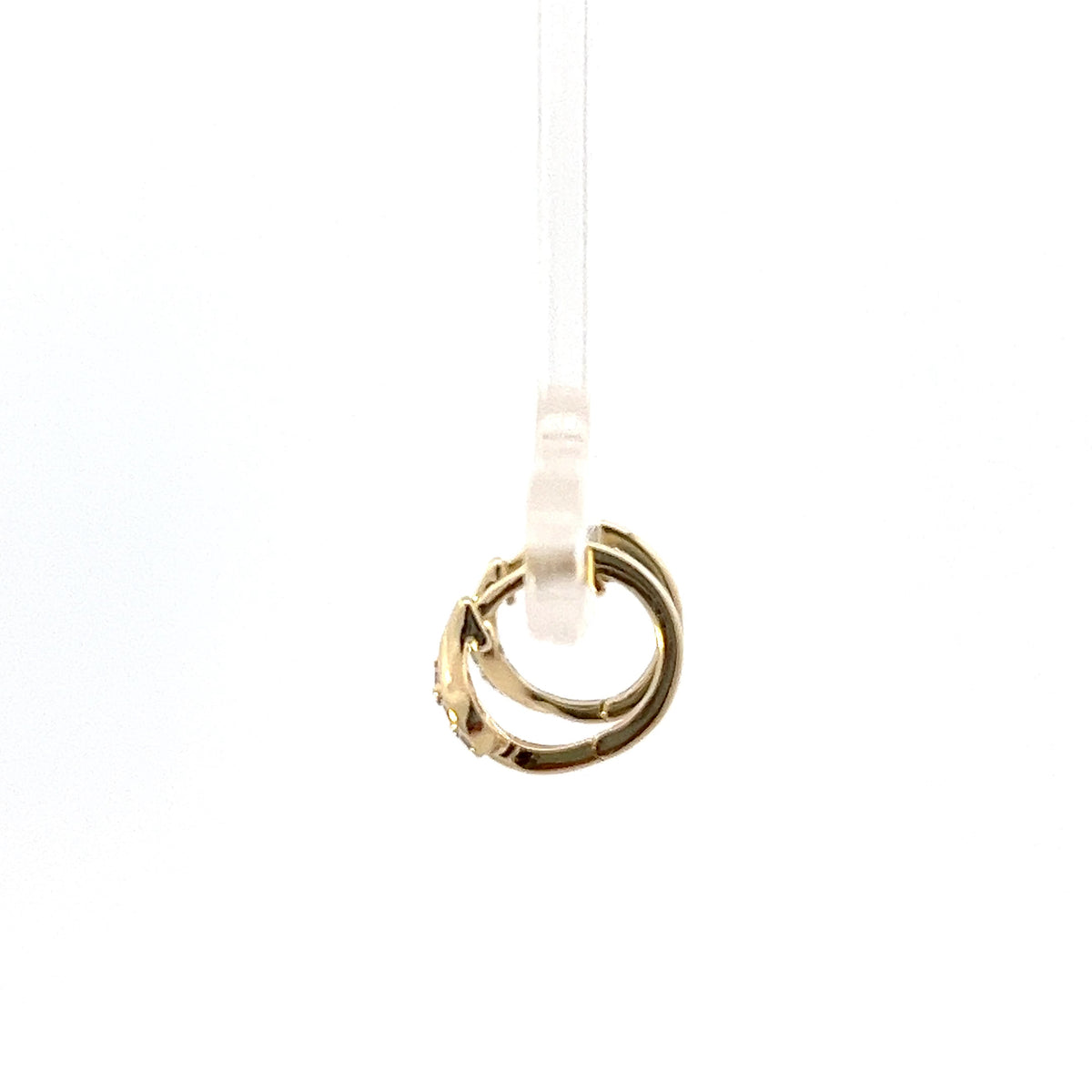 10K Yellow Gold 0.07cttw Diamond Hoop Earrings