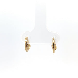 10K Yellow Gold 0.07cttw Diamond Hoop Earrings