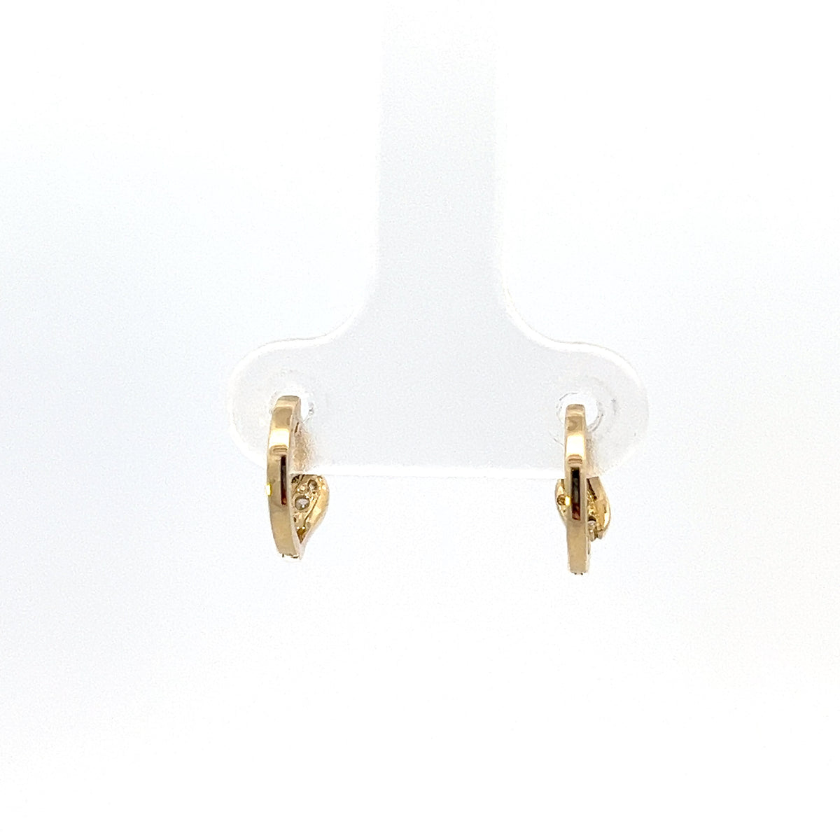 10K Yellow Gold 0.07cttw Diamond Hoop Earrings