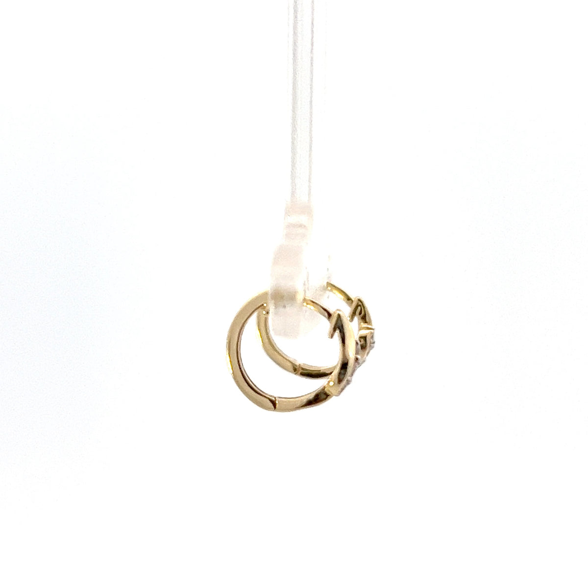 10K Yellow Gold 0.07cttw Diamond Hoop Earrings