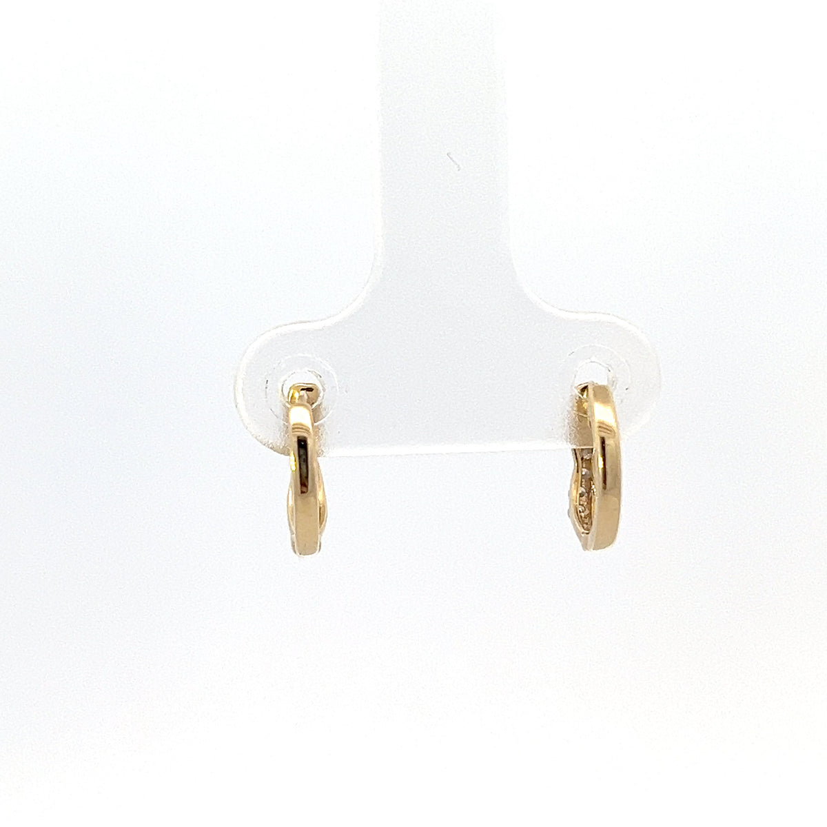 10K Yellow Gold 0.10cttw Diamond Hoop Earrings