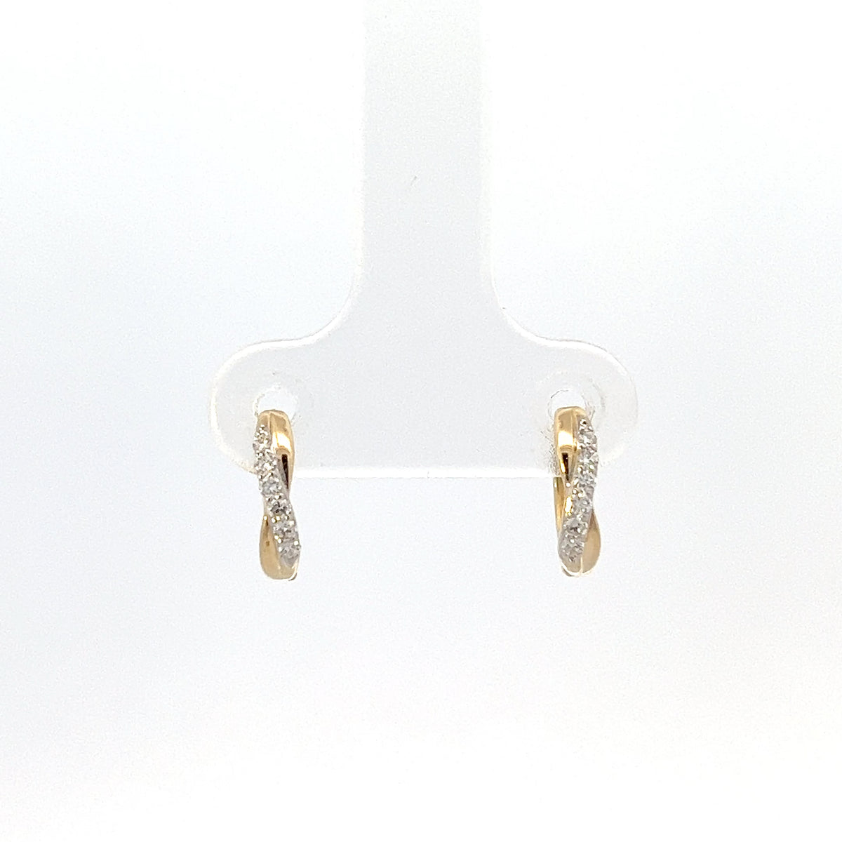 10K Yellow Gold 0.10cttw Diamond Hoop Earrings
