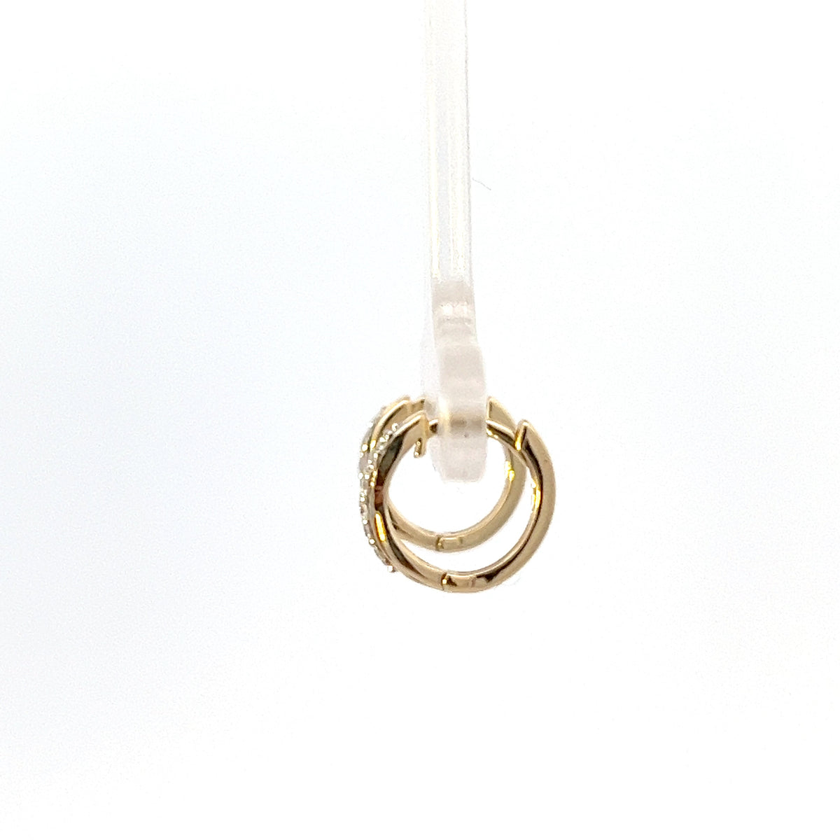 10K Yellow Gold 0.10cttw Diamond Hoop Earrings