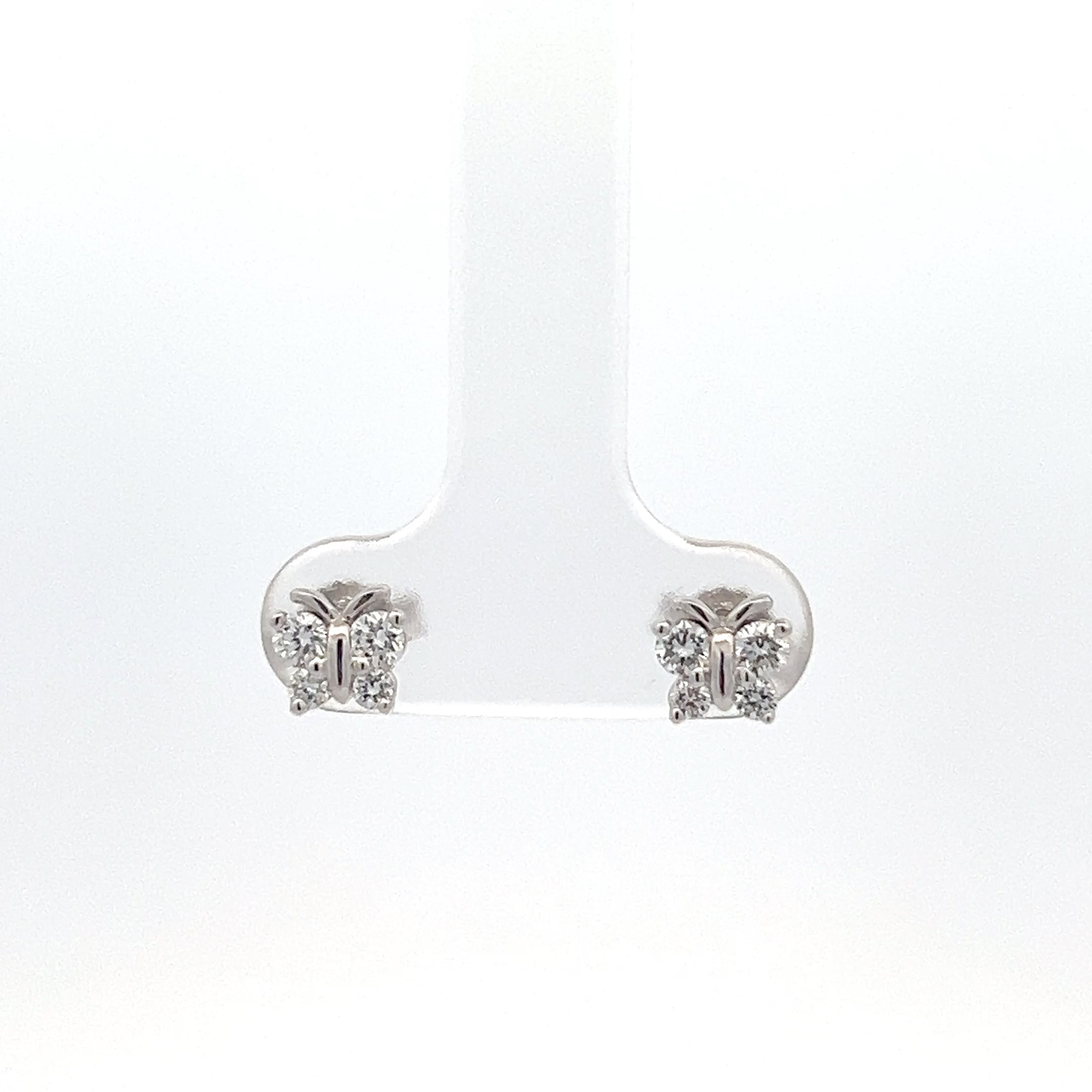 10K White Gold 0.34cttw Lab Grown Diamond Butterfly Earrings