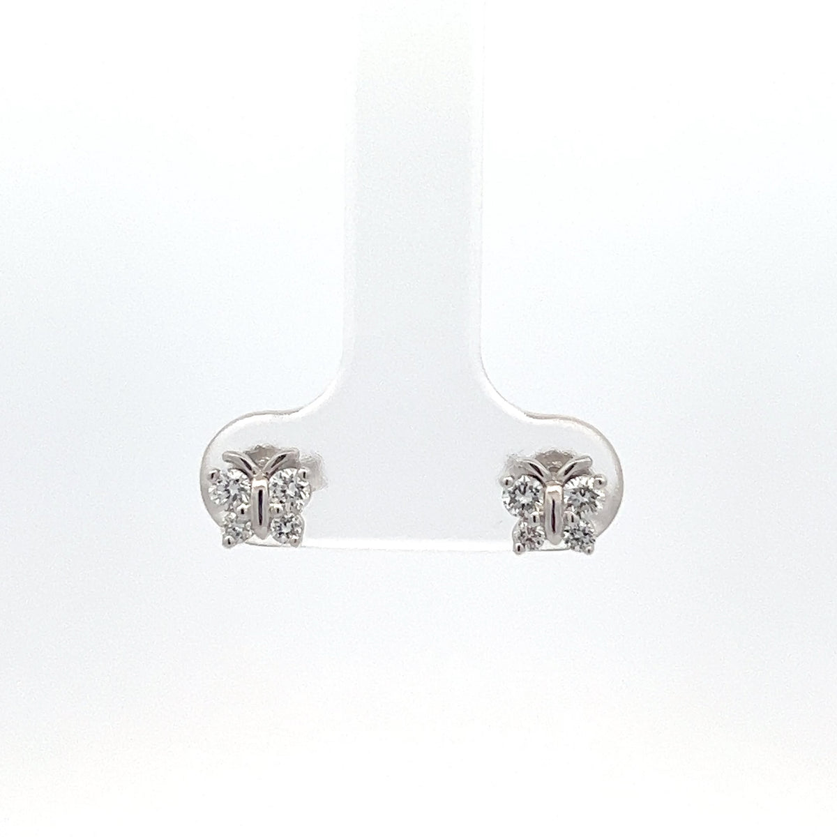 10K White Gold 0.34cttw Lab Grown Diamond Butterfly Earrings