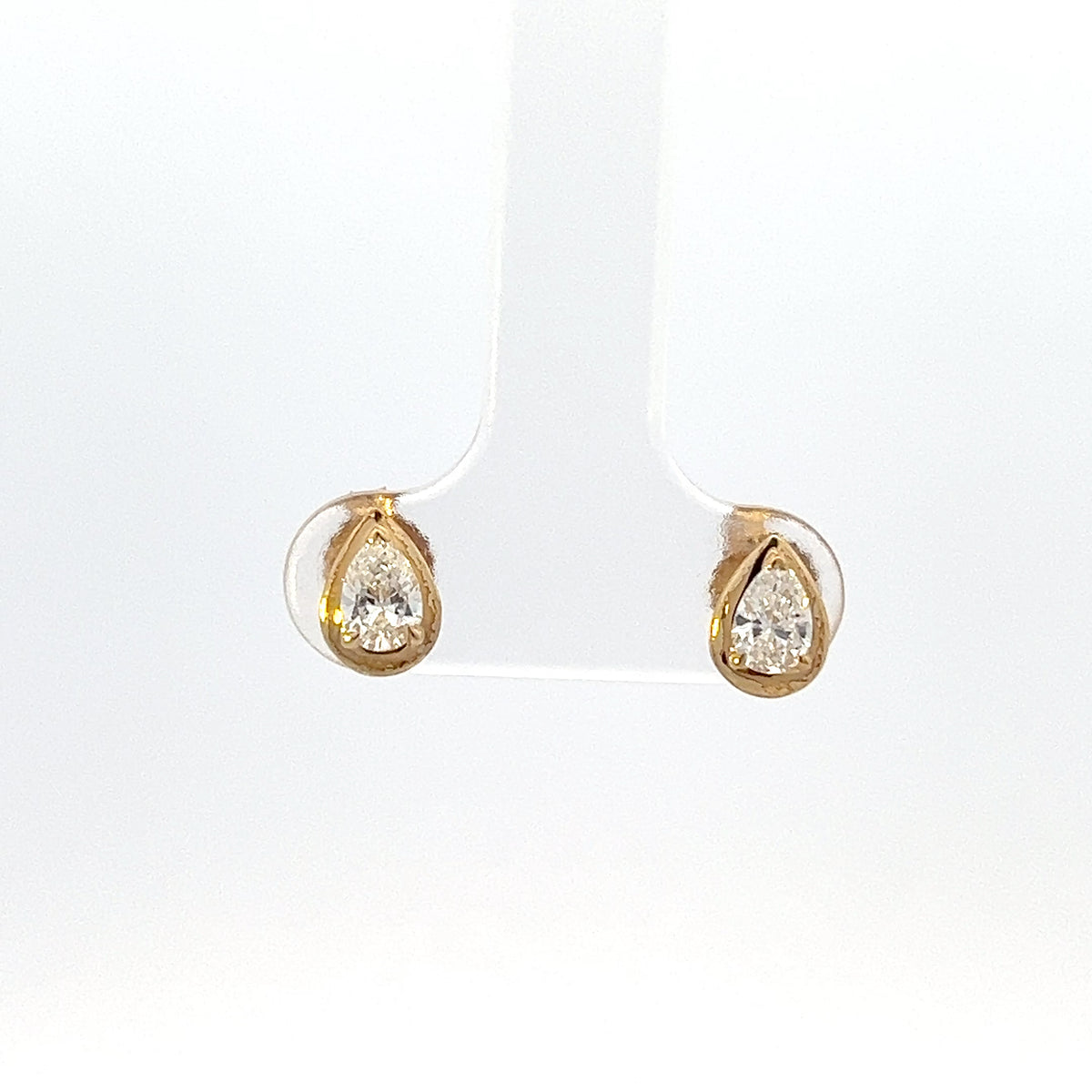 10K Yellow Gold 0.46cttw Lab Grown Pear Cut Diamond Earrings