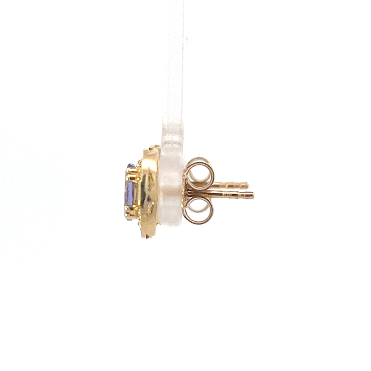 10K Yellow Gold Tanzanite , White sapphire and Diamond Earrings