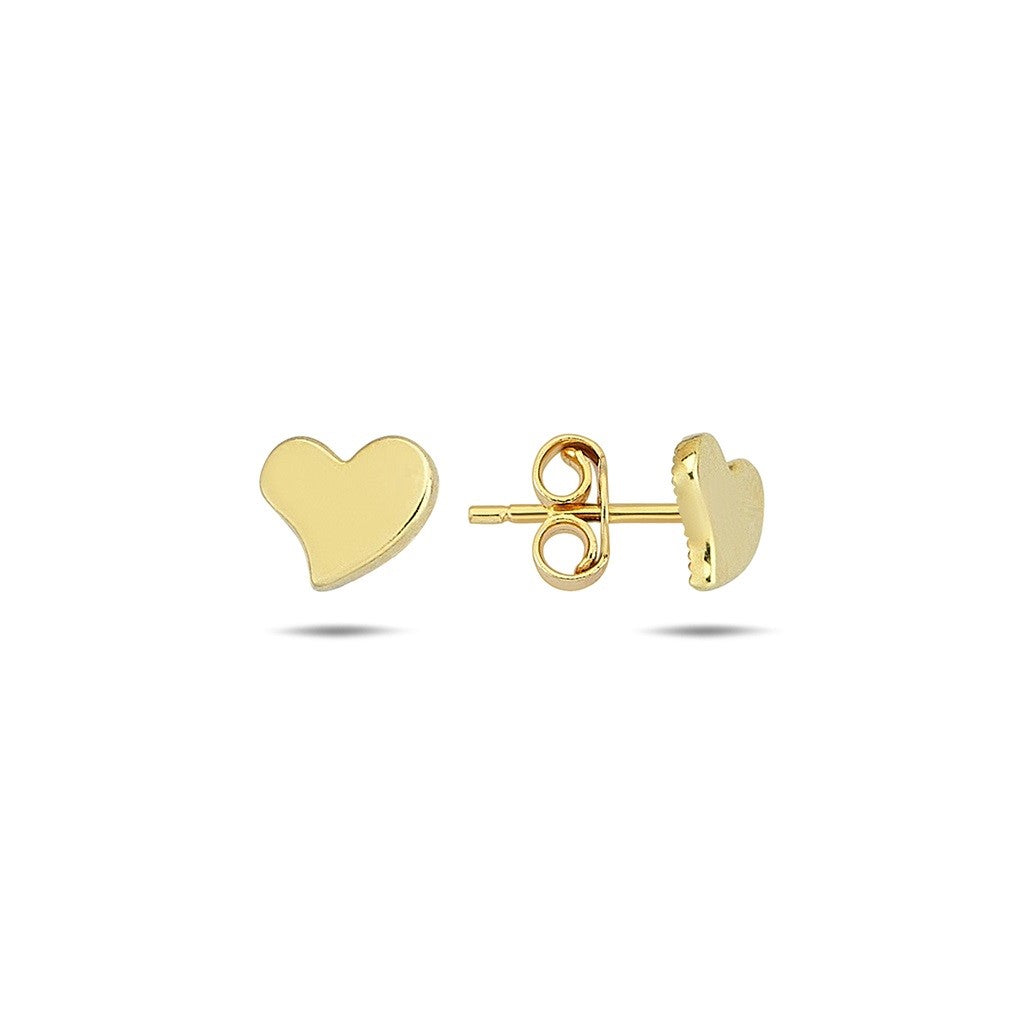 10K Yellow Gold Heart stud Earrings