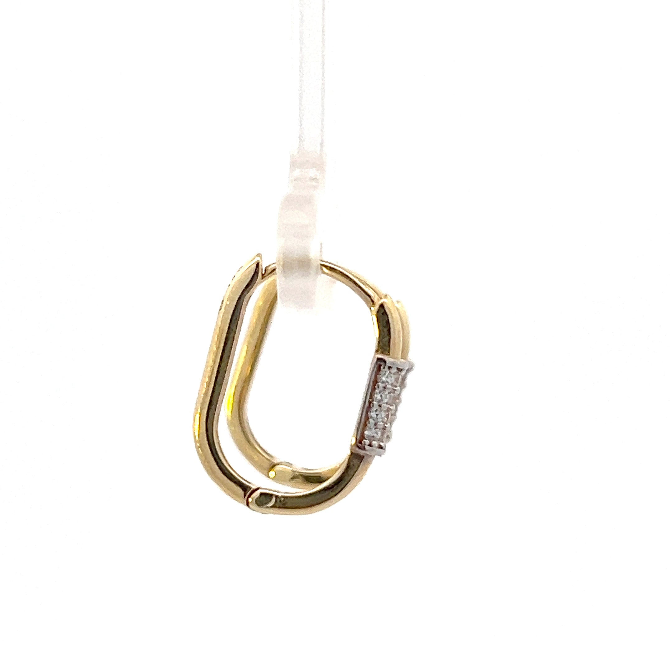 10K Yellow Gold Oval Cubic Zirconia Huggies