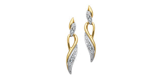 10K Yellow Gold 0.05cttw Diamond Dangle Earrings without stones