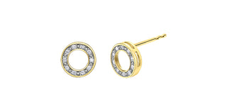10K Yellow Gold 0.10cttw Diamond Earrings