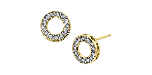 10K Yellow Gold 0.25cttw Diamond Earrings