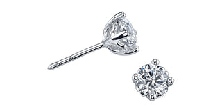 Aretes de oro blanco de 14 quilates con diamantes canadienses de talla redonda de 0,40 quilates