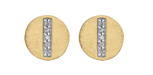 10K Yellow Gold 0.04cttw Diamond Earrings
