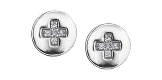 10K White Gold 0.05cttw Diamond Earrings