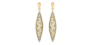 10K Yellow Gold 0.20cttw Diamond Dangle Earrings