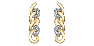 10K Yellow Gold 0.05cttw Diamond Earrings
