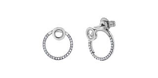 10K White Gold 0.13cttw Diamond Earrings