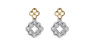 10K White & Yellow Gold 0.25cttw Diamond Earrings