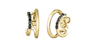 10K Yellow Gold Black Diamond Earrings
