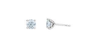Aretes de oro blanco de 14 quilates con diamantes cultivados en laboratorio de 0,75 quilates