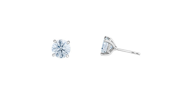14K White Gold 3.18cttw Lab Grown Diamond Stud Earrings