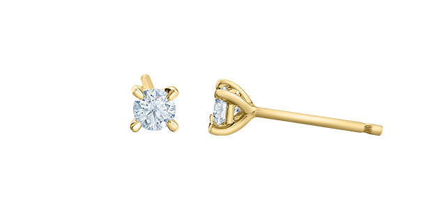 14K Yellow Gold 0.30cttw Lab Grown Diamond Stud Earrings