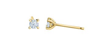 Aretes de oro amarillo de 14 quilates con diamantes cultivados en laboratorio de 0,75 quilates