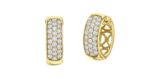 Pendientes de corazón de diamantes en oro de 10 quilates en dos tonos, 0,02 quilates