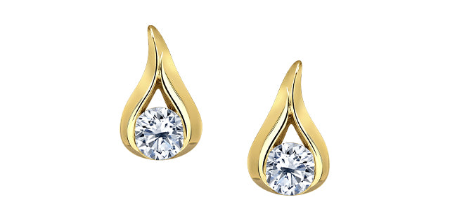 14K Yellow Gold 0.25cttw Canadian Diamond Earrings