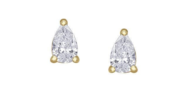 10K Yellow Gold 0.10cttw Diamond Earrings